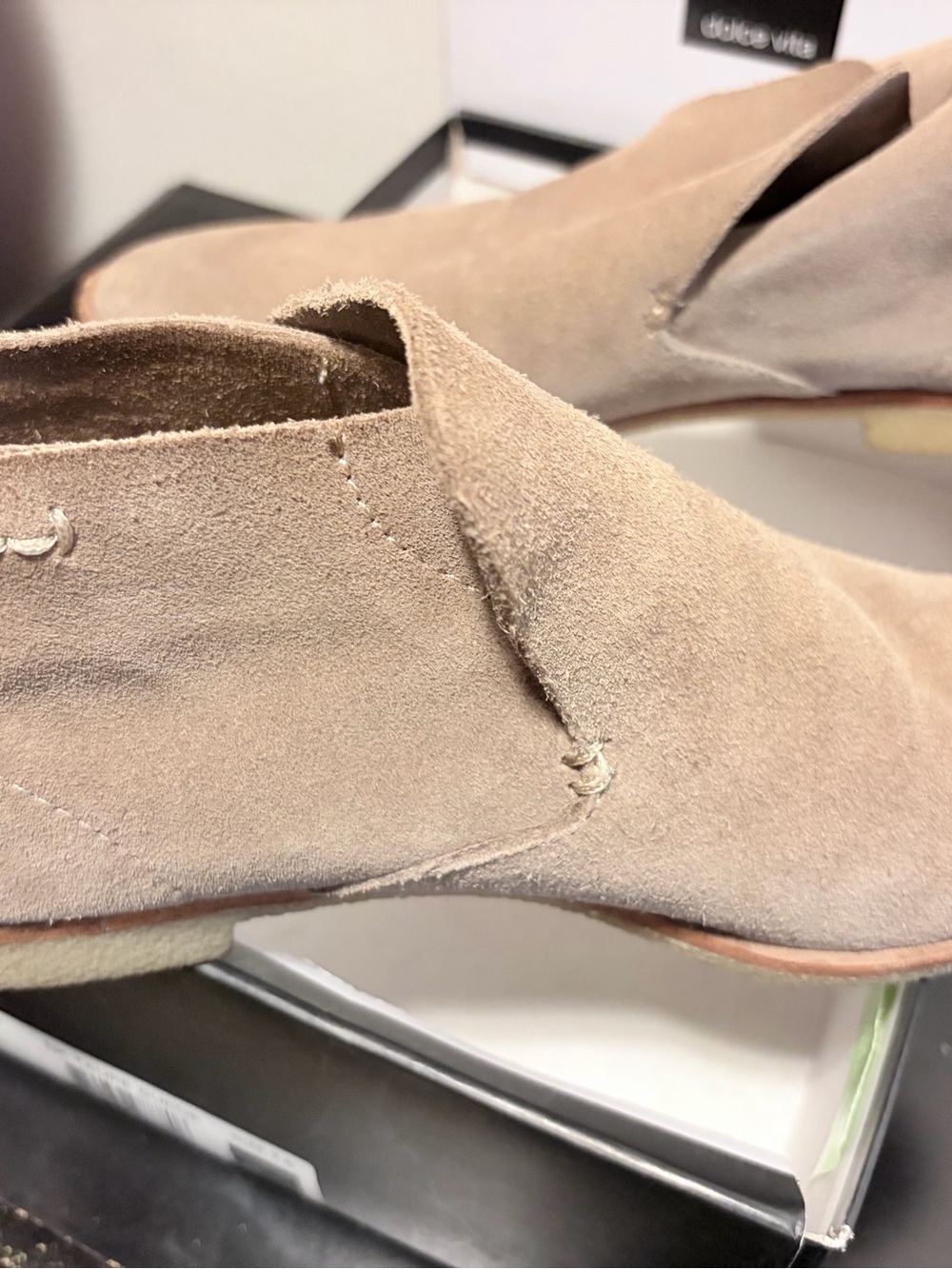 Dolce Vita Taupe Suede Slip-On Mules